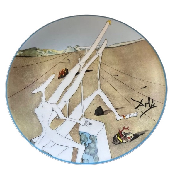 Salvador Dali Conquest Of The Cosmos Limoges Porcelain Surrealism Art Plate - Picture 2 of 4